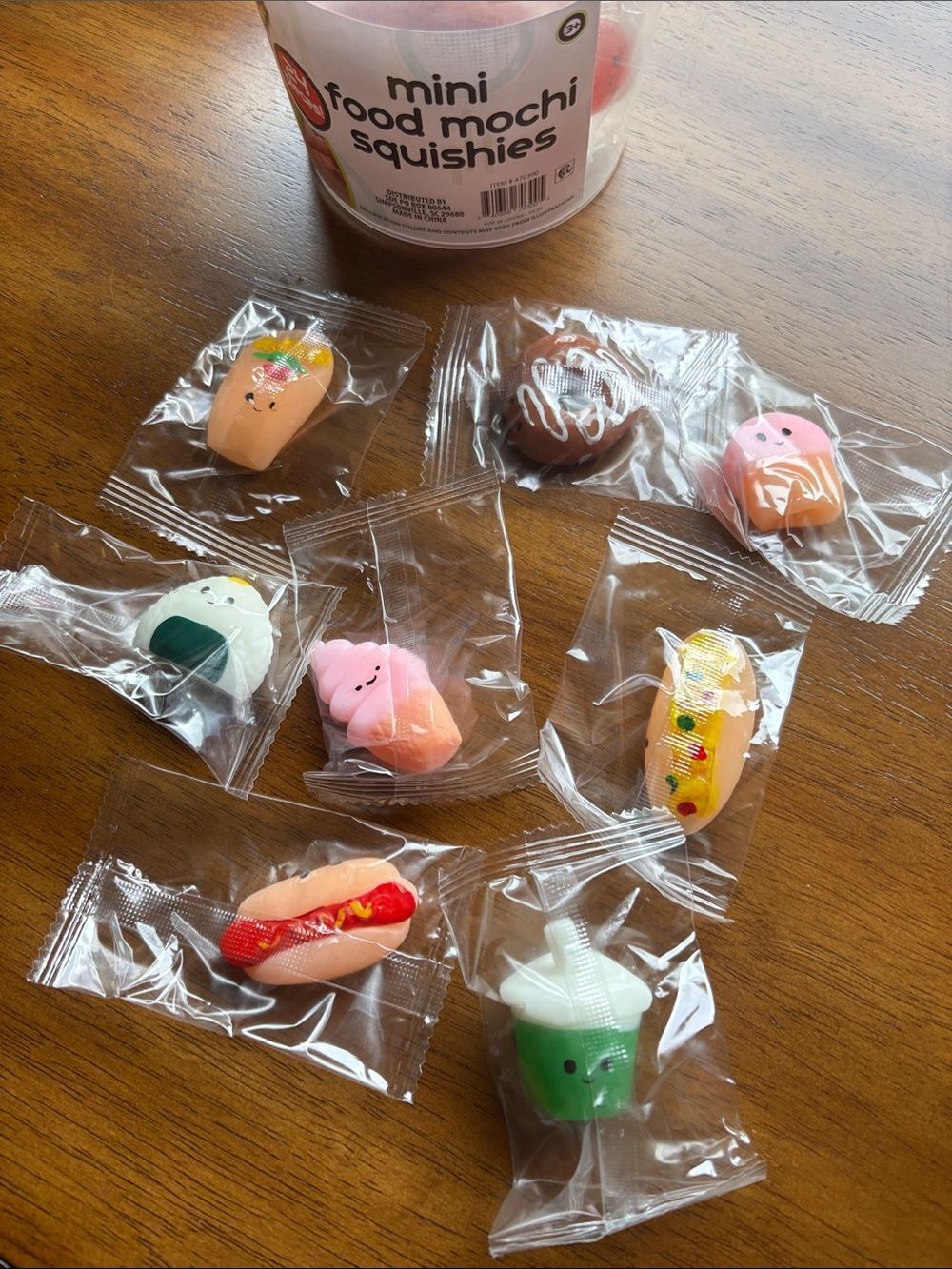 Mini Food Mochi Squishies - Assorted Pink, Red, White, Yellow, Black Fun Pack - Picture 3 of 5